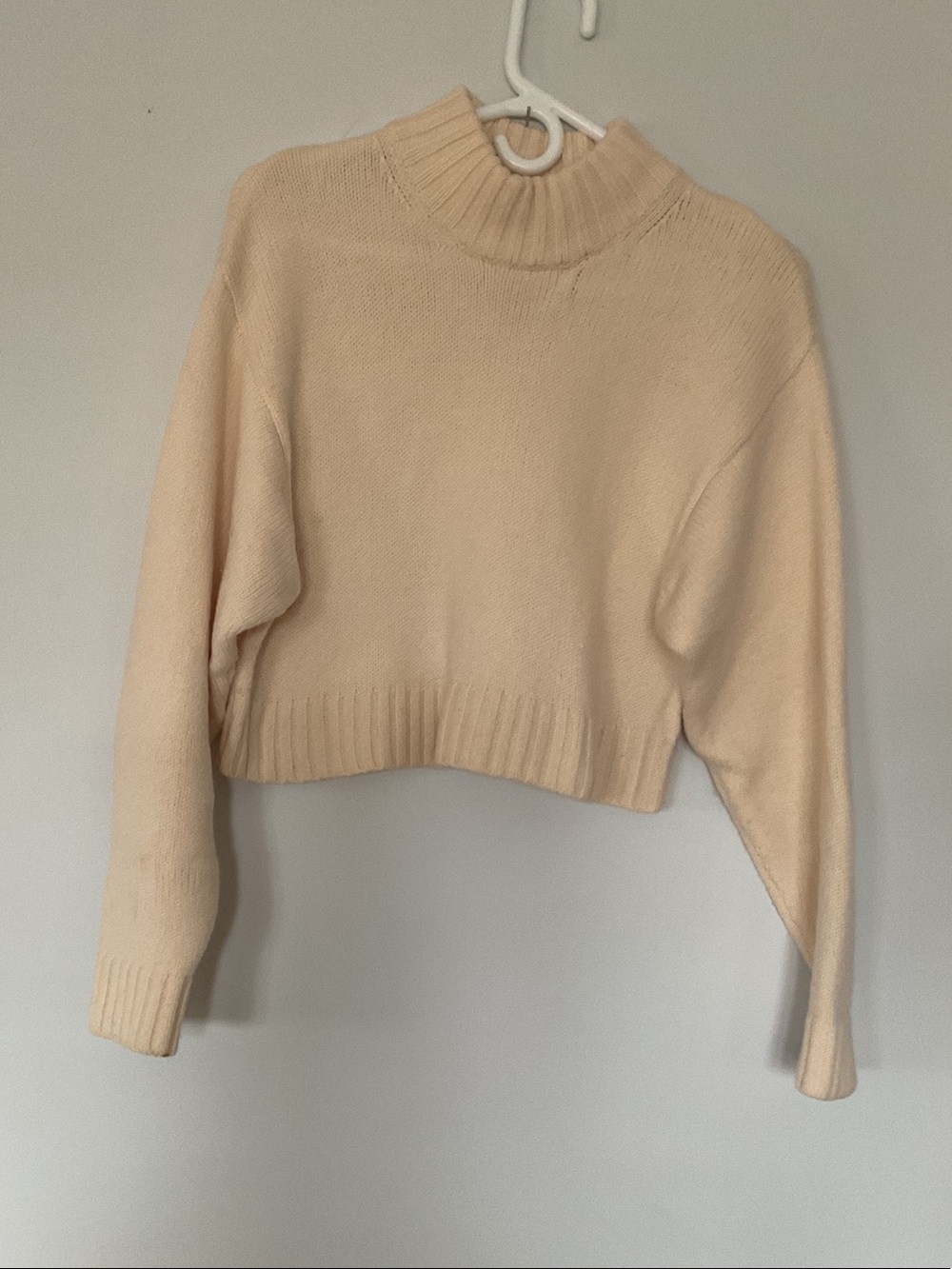 Wilfred Free Cream Cropped Turtleneck Sweater